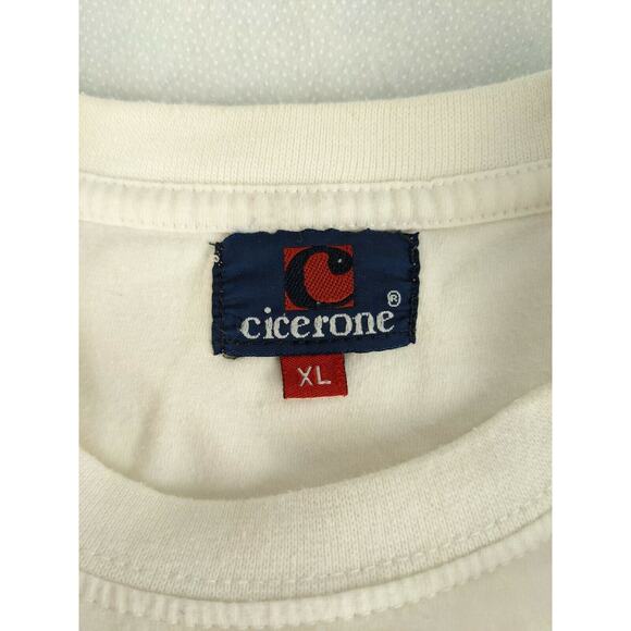 Mens Cicerone Sport Crew 32 T Shirt Size XL White Cotton 22.5W 27L - Picture 6 of 7
